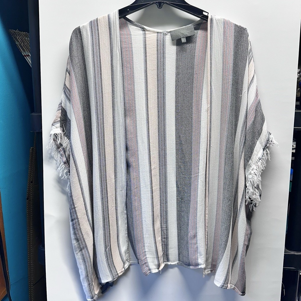 Sunday in Brooklyn Anthropologie Striped Fringe Kimono Womens Size XS/S